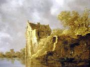 Jan van  Goyen River landscape with a ruin oil painting